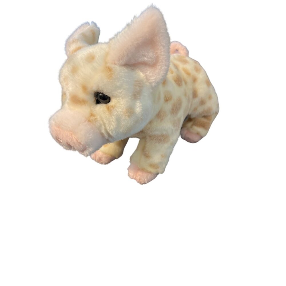 Douglas Cuddle Toy Spotted Pig Plush 10" Curly Tail Realistic Bead Eyes